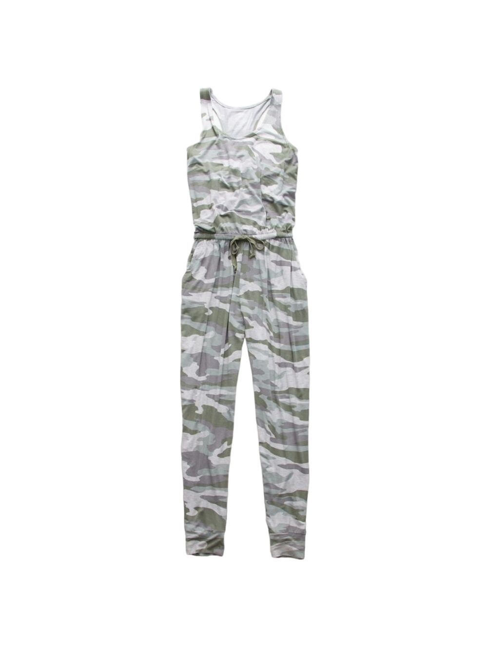 Aerie Camouflage Sleeveless "track" Jumpsuit, camo green, small